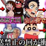 【閲覧注意】国民的アニメの放送禁止になった回が衝撃的過ぎた件【ツッコミ】【ドラえもん】【鬼滅の刃】【ポケモン】【クレヨンしんちゃん】【トラウマ】【刀鍛冶の里編】【ホラー】【都市伝説】【名探偵コナン】