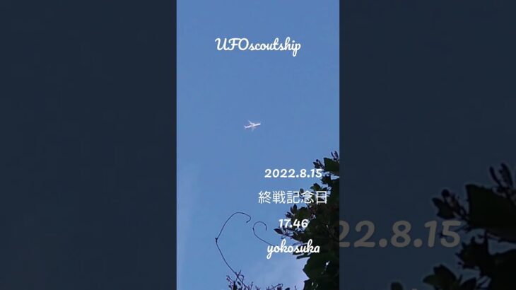 2022.8.15 17.46#スカウトシップ #宇宙船 #航空機型未確認機 #yokosuka #yokosukaufo #未確認飛行物体 #空飛ぶ円盤 #未確認機 #scoutship #ufo