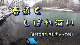 春遠く　しばれ河川　　「未確認生物も見ちゃった編」