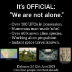 It’s OFFICIAL: “We are not alone.”   (Aliens, UFO’s, everything…)